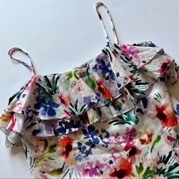 Amanda Uprichard Tank Top Floral Naples Fifer Ruffle in Multicolor(altered) Sz S - Picture 3 of 7